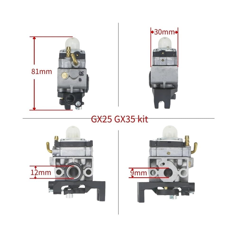 GX35 Lawn Mower Carburetor Fit for Honda GX25 GX35 HHB25 HHT35 HHH25 HHT35S 16100-Z0H-825 16100-Z0H-053 4-Stroke Micro Motors(GX35 Set)