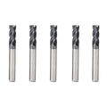 5 Pcs 6mm CNC Carbide End Mill Set, 4 Fultes Milling Cutter,Tungsten End Milling Bits Tool