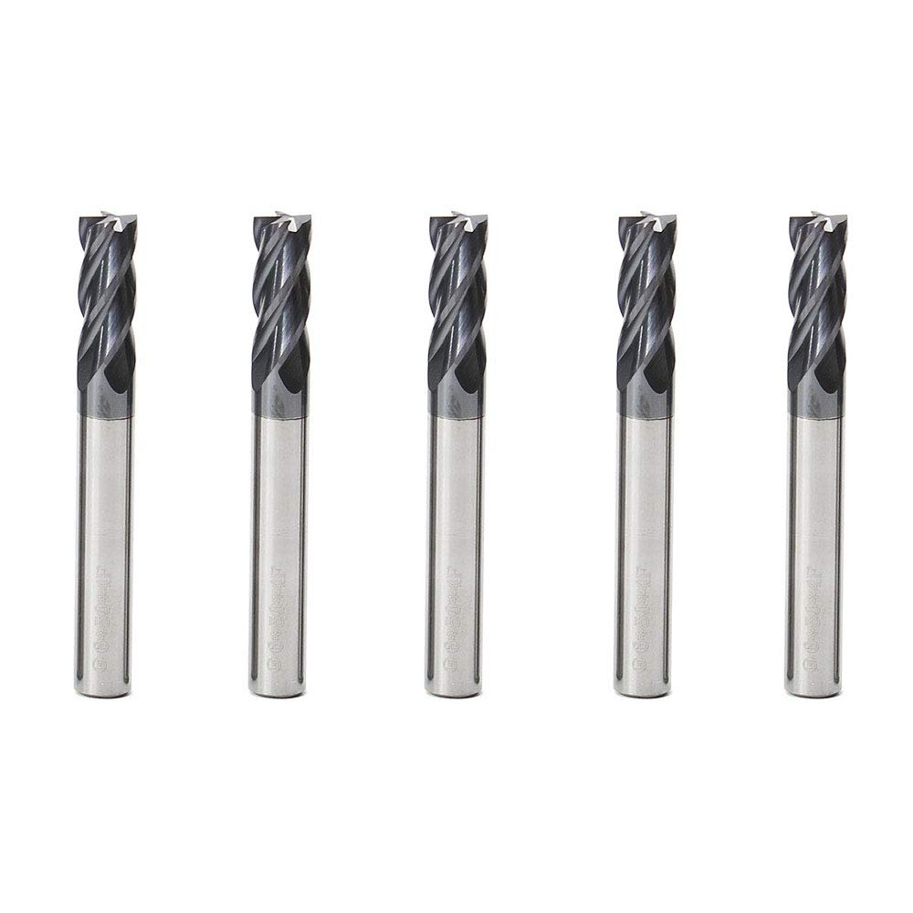 5 Pcs 6mm CNC Carbide End Mill Set, 4 Fultes Milling Cutter,Tungsten End Milling Bits Tool