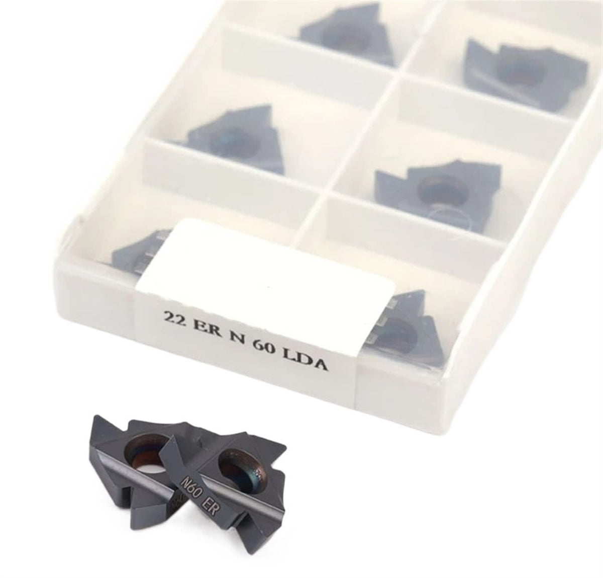 Carbide External Turning Insert 10pcs 22ER N60 LDA CNC Lathe Tools Hard Alloy Threaded Turning for Processing Steel and Stainless