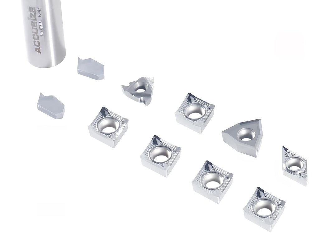 Accusize Carbide Insert Set for 1 in Turning Tool, 10 Pc, for Aluminum