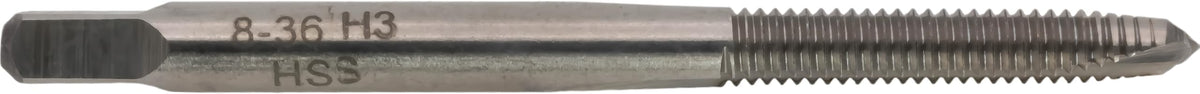 CME HSS Spiral Point Plug Taps, 8-36 UNF, H3, 2 Fl, 10 pcs