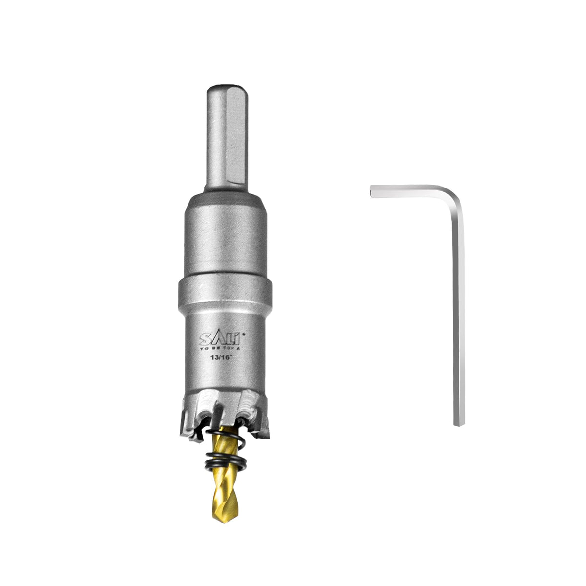 SALI 13/16" (21mm) TCT Hole Saw Kit Tungsten Carbide Tipped Hole Saw Drill Bit with Titanium-Plated Pilot Drill bit for Metal, Stainless Steel, Iron, Wood, Plastic