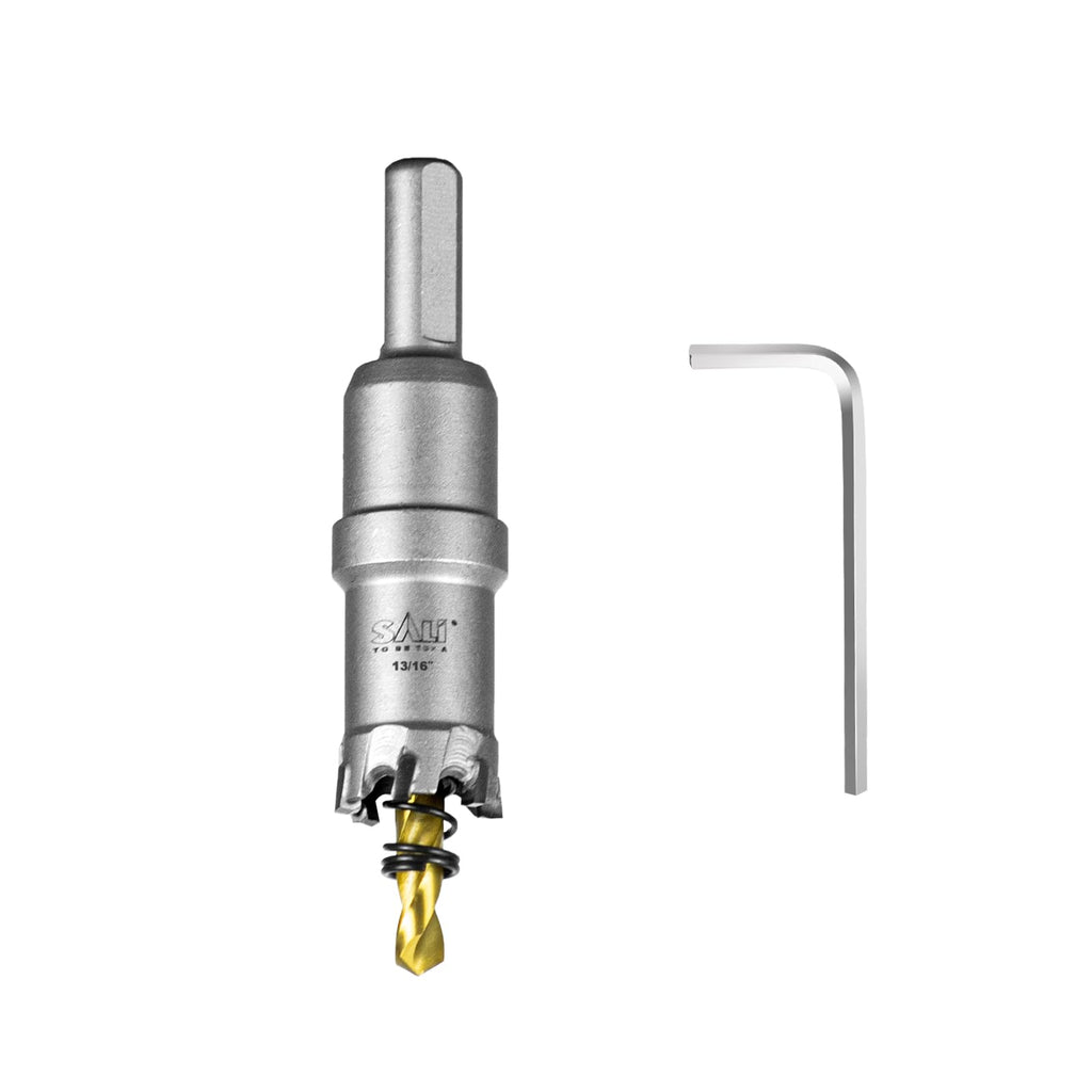 SALI 13/16" (21mm) TCT Hole Saw Kit Tungsten Carbide Tipped Hole Saw Drill Bit with Titanium-Plated Pilot Drill bit for Metal, Stainless Steel, Iron, Wood, Plastic 2pcs