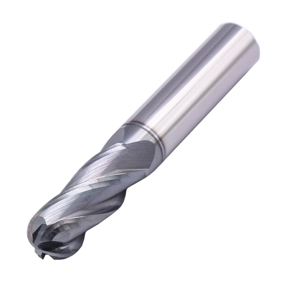 4 Flute Solid Carbide Ball Nose End Mill Cutter(1Pc, 3/8"), AlTiN Coated