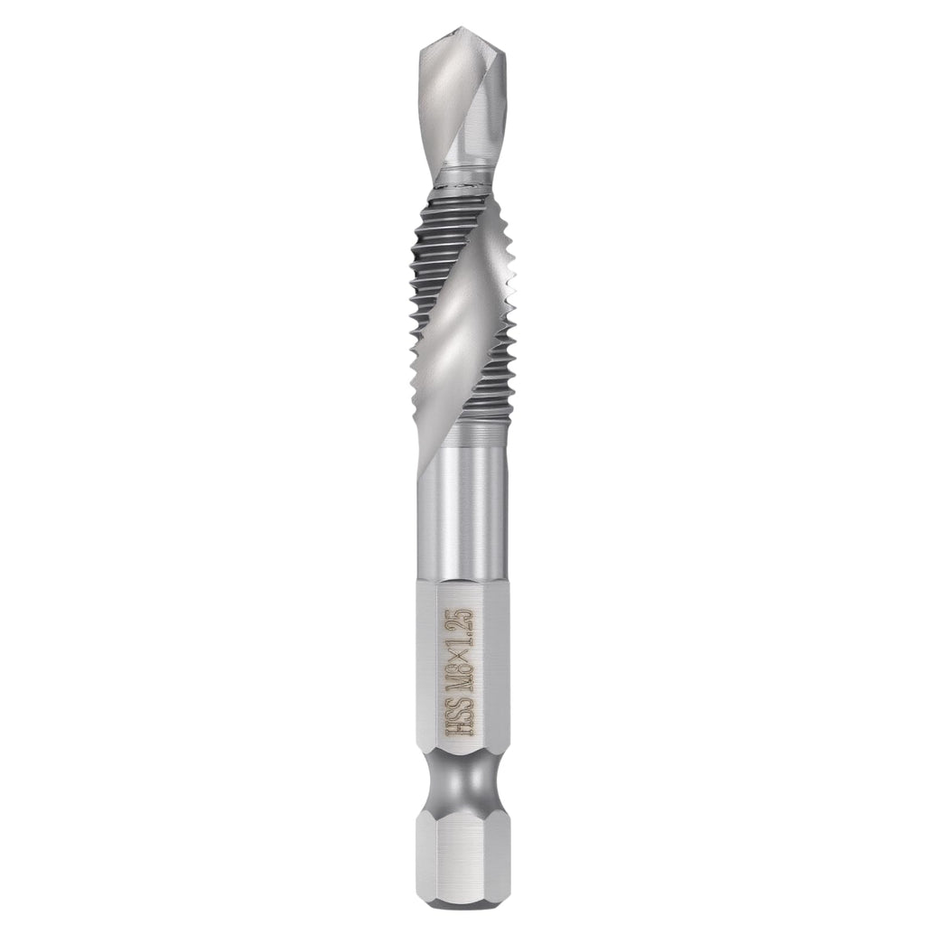 Workkyma M8x1.25 Combination Tap Drill Bit M2 High Speed Steel Polished