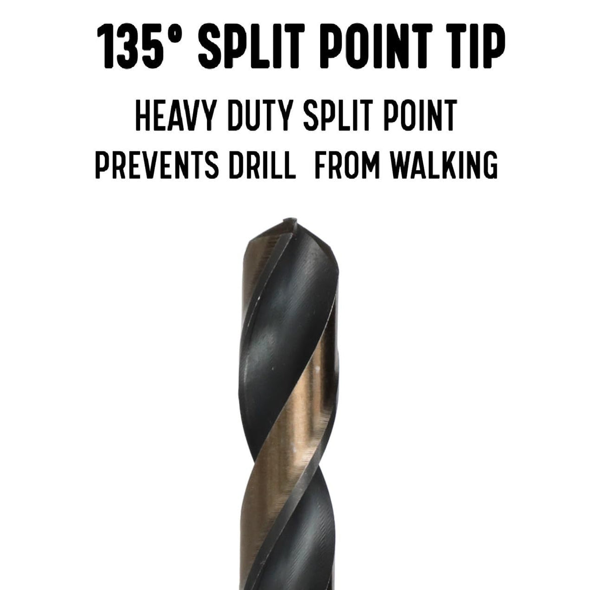Drill America 25/32" Reduced Shank High Speed Steel Black & Gold Contractor Drill Bit with 3-Flat 1/2" Shank, KFD3F Series