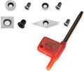 AT01 4pcs Carbide Turning Inserts Cutters Set for Indexable Lathe Turning Tool Holder Insert Replacement of Round 8.9mm and 12mm, Square 14mm, Diamond 32mm, Fit for AT01 Woodturning Tool Set