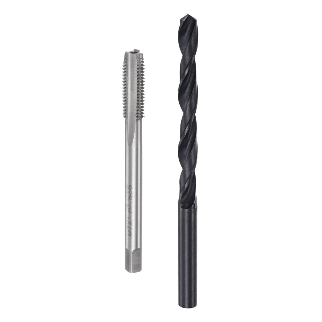uxcell Metric Tap and Drill Bit Set, M7 x 1 Thread Tap & 6mm Black Oxide Twist Drill Bit, Straight Flute Tap Tapping Threading Repair Tool Kit