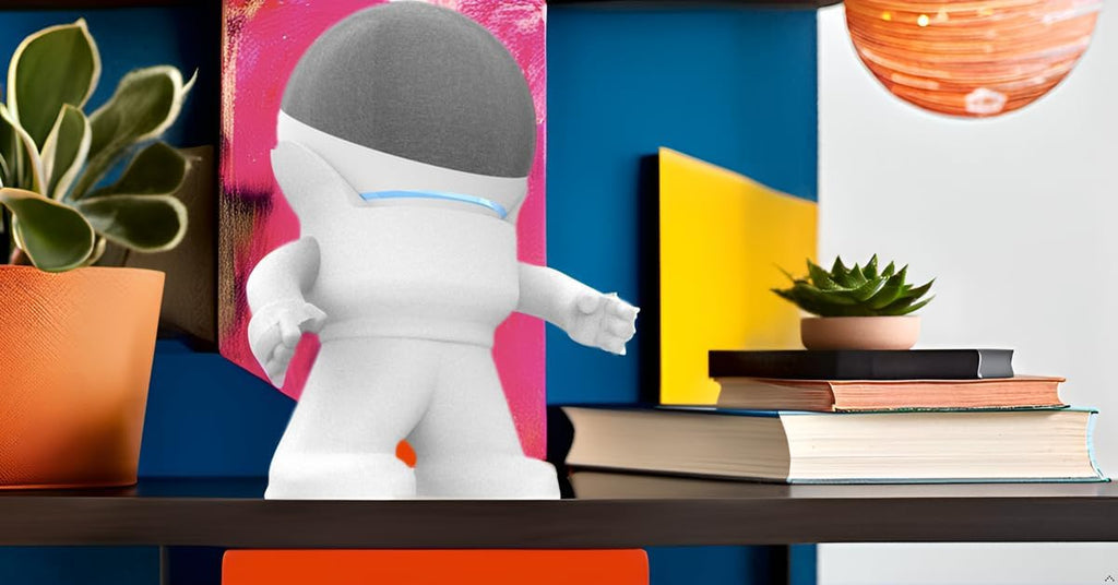 Alexa Smart Speaker Echo Dot 4th or 5th Gen Desktop Stand Stand - Amazon- Mr. Bill (White)