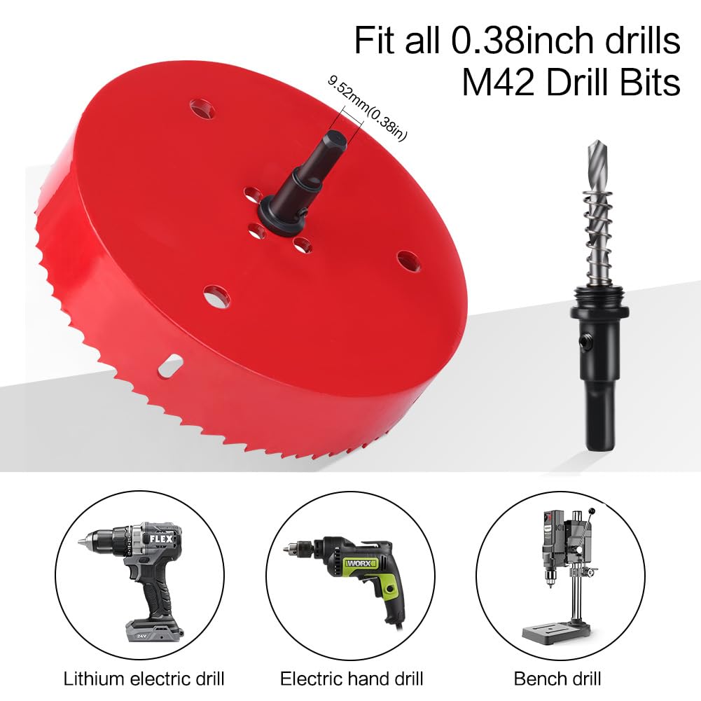 4-1/2 Inch (114mm) Bi-Metal Hole Saw with Arbor, Heavy Duty 4.5 Hole Cutter for Metal, Wood & Plastic, Smooth Cutting Edge & Fast Chip Removal
