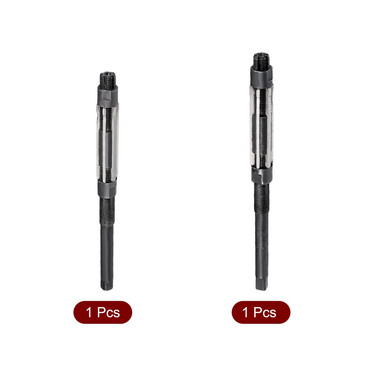 uxcell 2pcs 11.75-12.75mm, 12.75-13.75mm Adjustable Hand Reamer High Speed Steel H8 6 Straight Flute Milling Cutter Tool