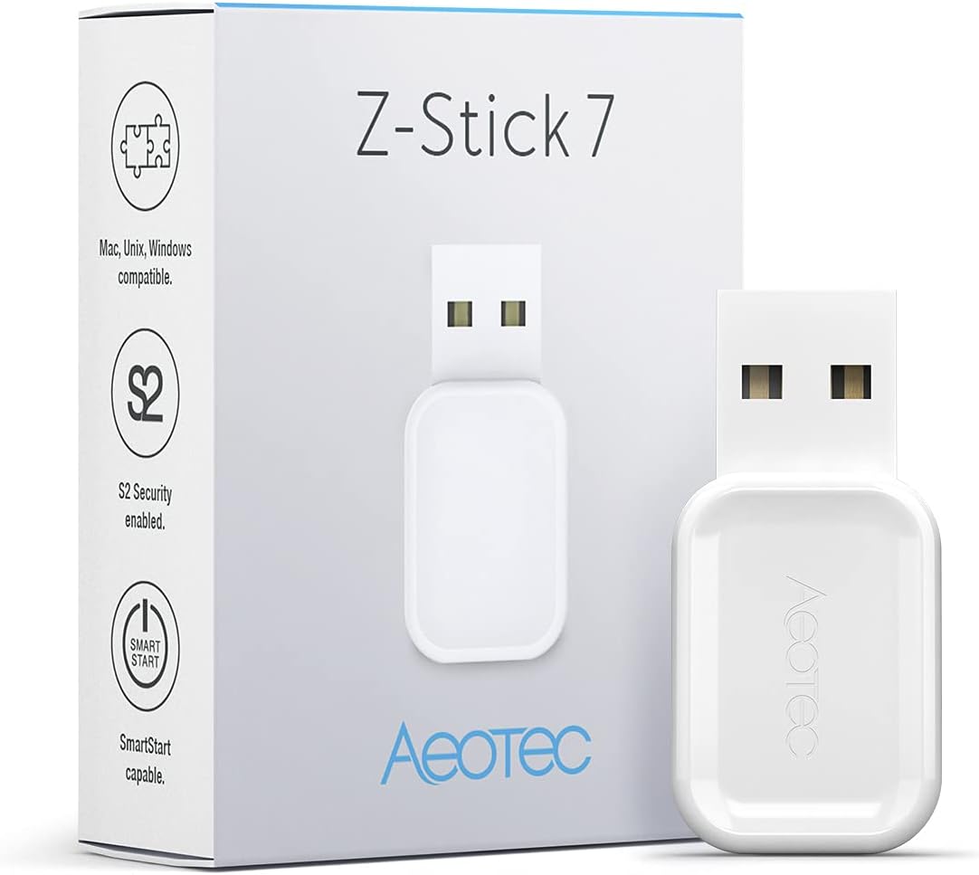 Z-Stick 7 Plus, Zwave Plus USB to Create Z-Wave hub, Gateway Controller with 700 Series ZWave, SmartStart and S2