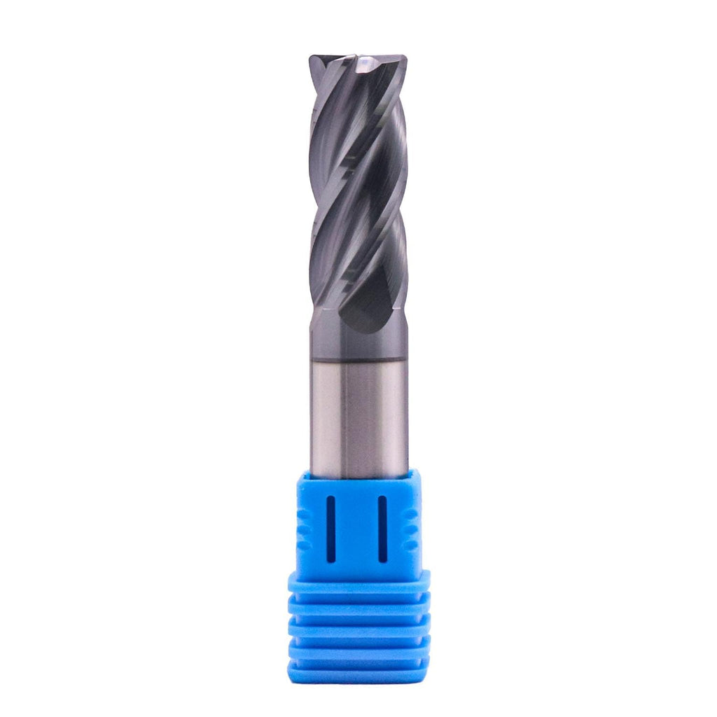 1/2" 4 Flute Solid Carbide End Mill, 0.04" Corner Radius, AlTiN Coated
