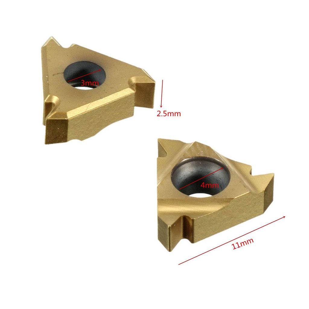 VeYocilk Lathe Threading Carbide Inserts:10 Pcs 11IR A60 1/4 Carbide Inserts for Internal Threading Holders CNC Cutting CNC Turning Tool