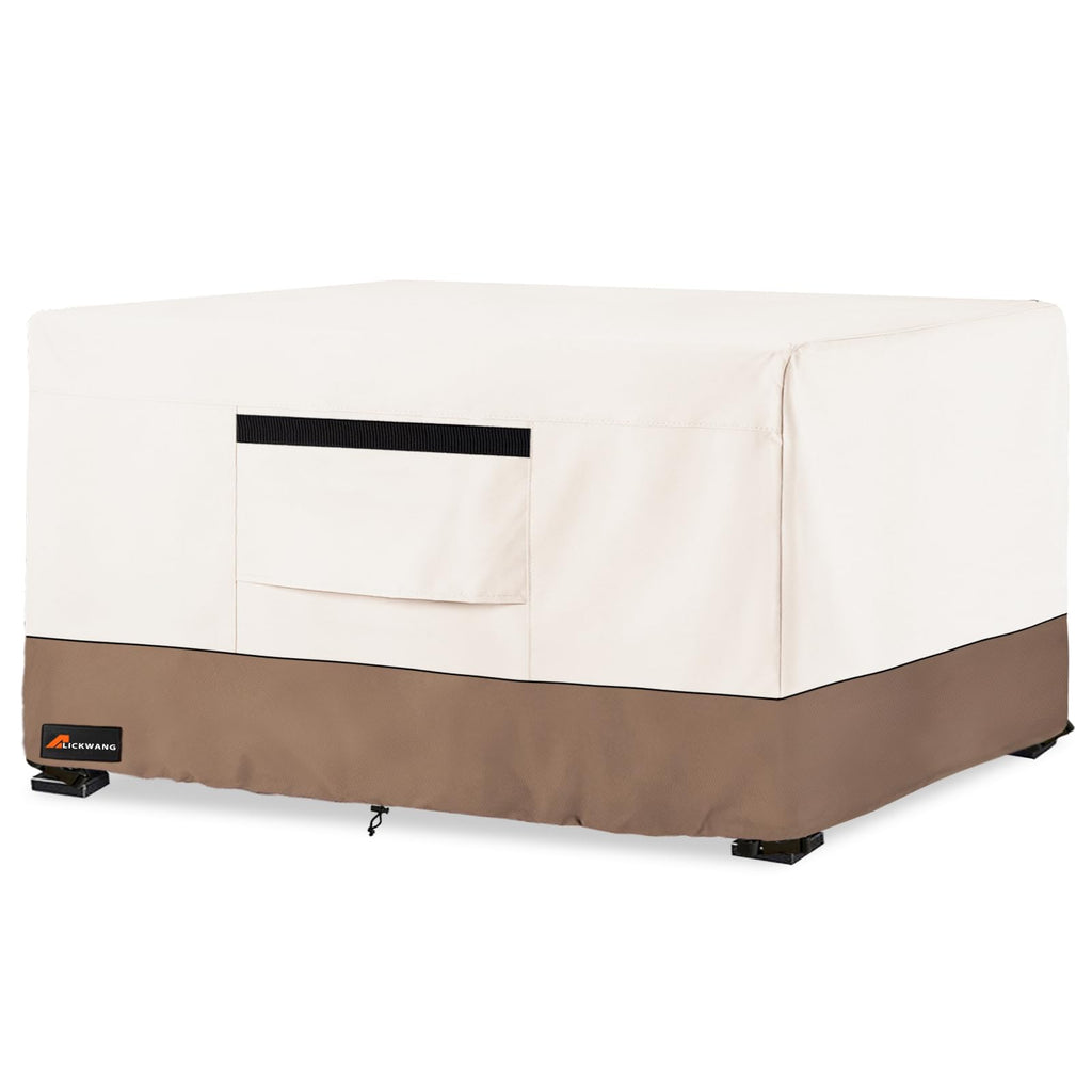 Fire Pit Cover Rectangular, Outdoor Heavy Duty 600D 100% Waterproof Tear-Resistant 52 Inch Fire Table Cover