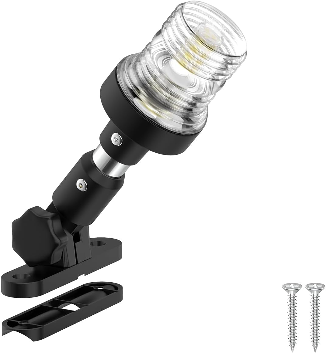 6 Inches Pontoon Stern Light Bimini Mount, Bimini Light for Pontoon Boat LED Waterproof IP67, 3NM Boat Anchor Lights LED Marine Folding Rear White Navigation Running Lights for Night