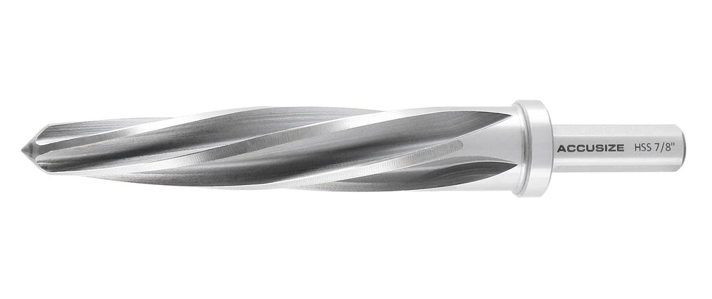 Accusize HSS Construction Reamer, 7/8 in, 3-Flat Shank, 0522-0078
