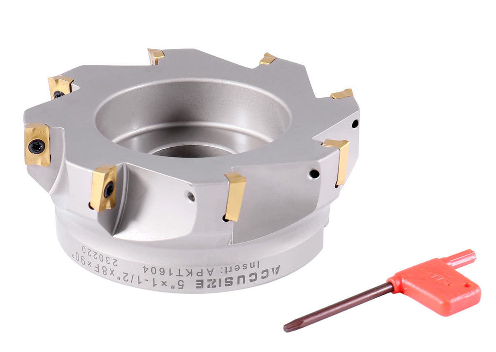 Accusize 90 Deg Square Shoulder Indexable Face Mill, 5 in