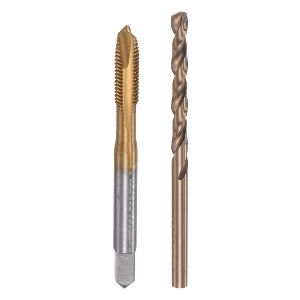 uxcell M5 x 0.8 Spiral Point Thread Tap and 4.2mm Drill Bit Set, Metric Titanium Plated Cobalt High Speed Steel Machine Screw Thread Tap Threading Tool