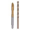 uxcell M5 x 0.8 Spiral Point Thread Tap and 4.2mm Drill Bit Set, Metric Titanium Plated Cobalt High Speed Steel Machine Screw Thread Tap Threading Tool