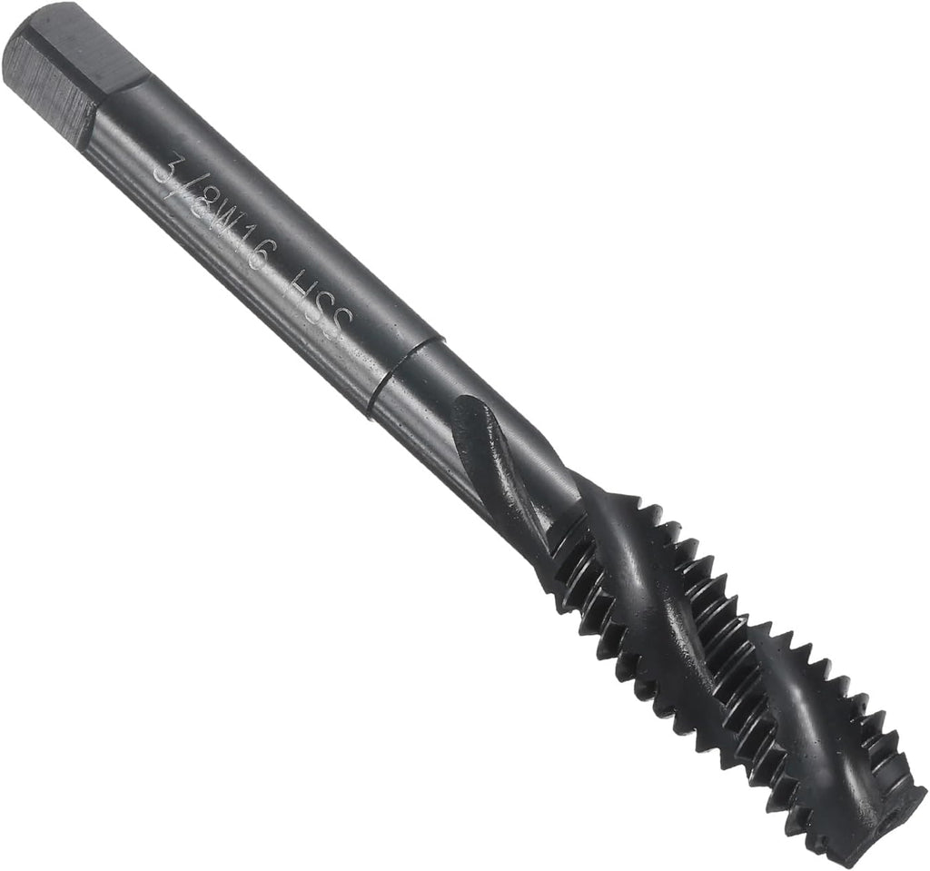 uxcell Spiral Flute Thread Taps 3/8-16 BSW H2 Machine Threading Tap Bit, Nitrided Coated Screw Tapping Repair Tool, M2 High-Speed Steel (HSS6542)