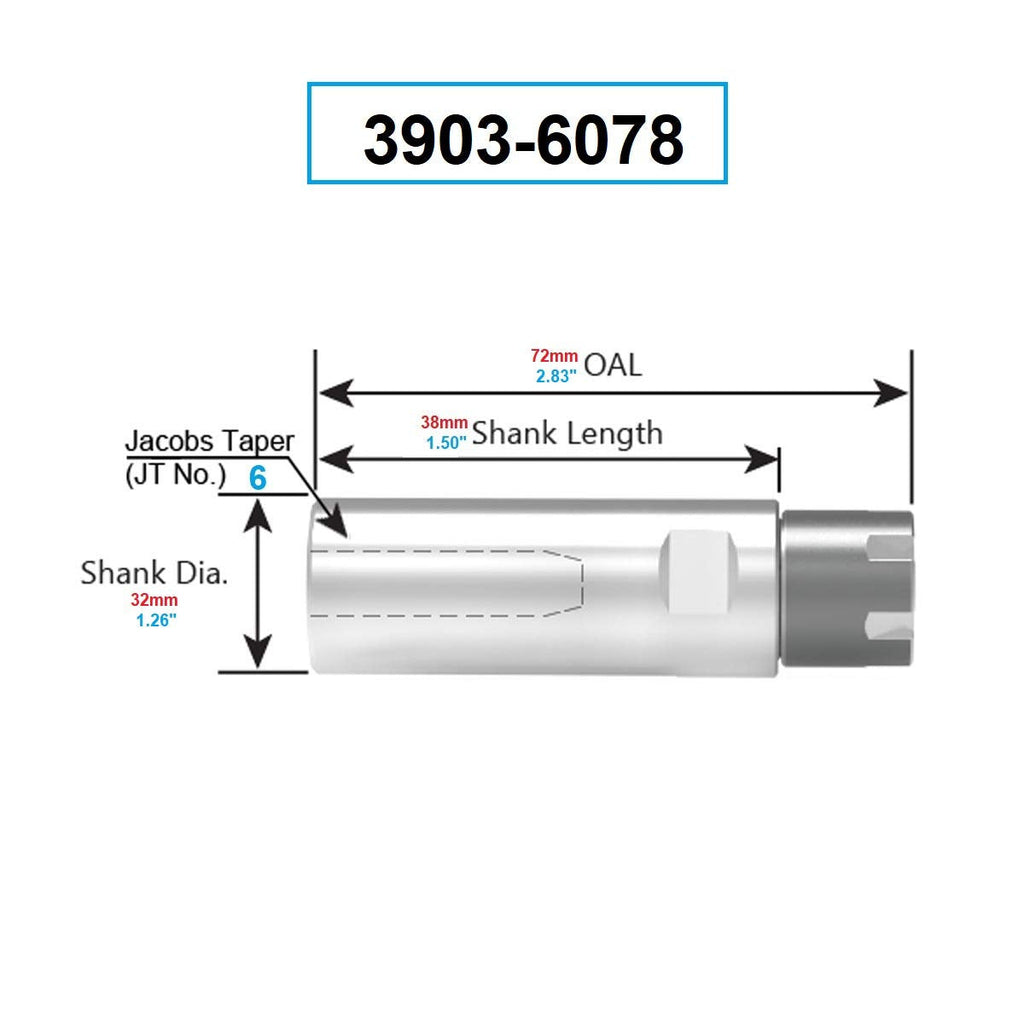 HHIP 3903-6078 ER25 Collet and Drill Chuck with JT6 Sleeve