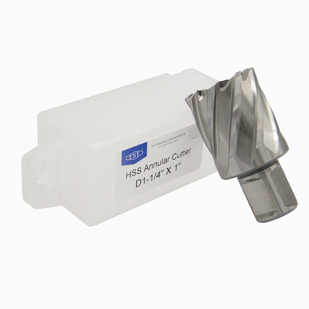 EST HSS M2AL Annular Cutter 1" DOC with 3/4" Weldon Shank for Magnetic Drill Press (D1-1/4" X 1")