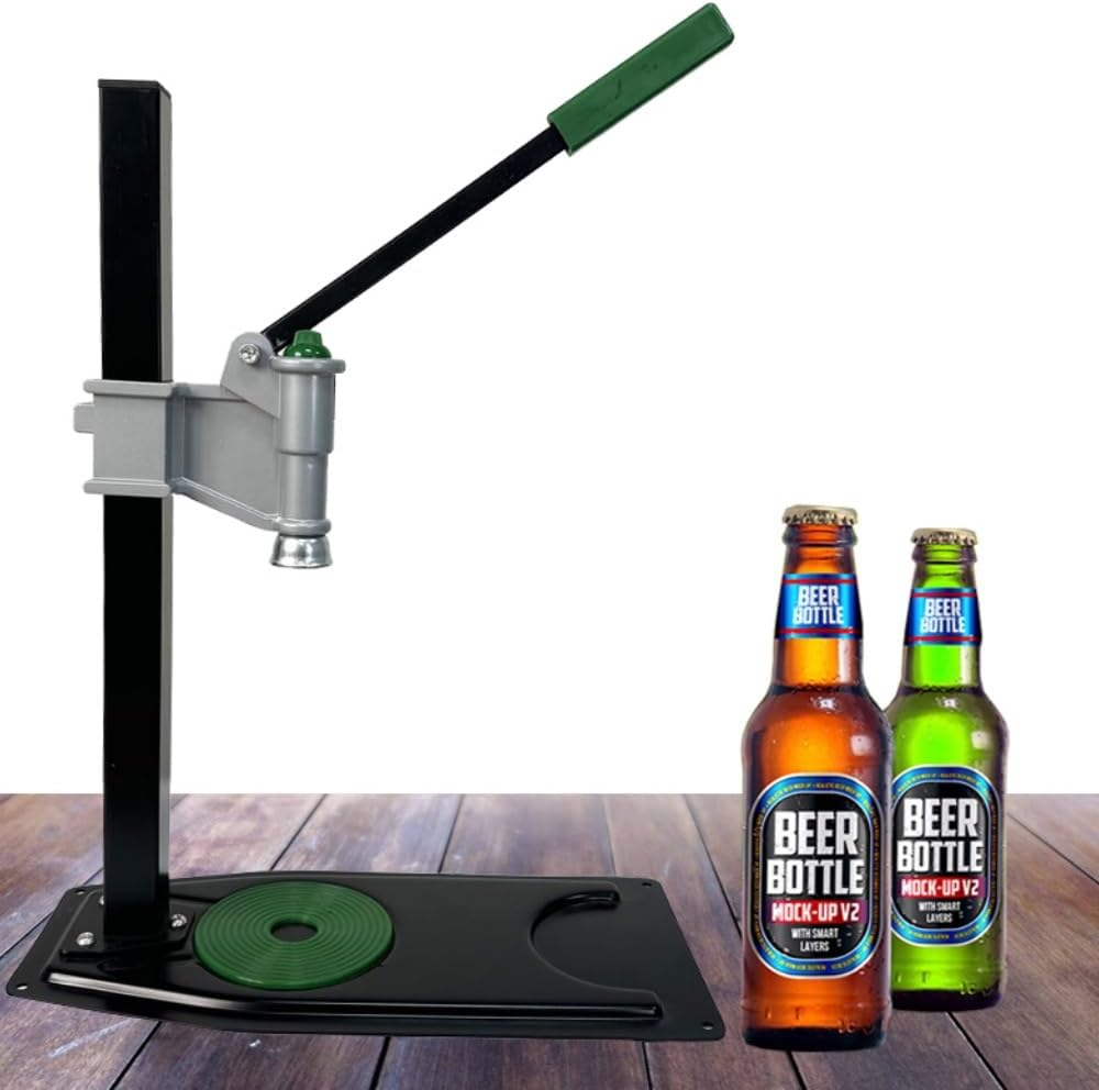 Manual Bottle Capper Tool Machine 26mm and 29mm Crown Capper,Heavy Duty Strong Metal Easy Action Bench Bottle Capper