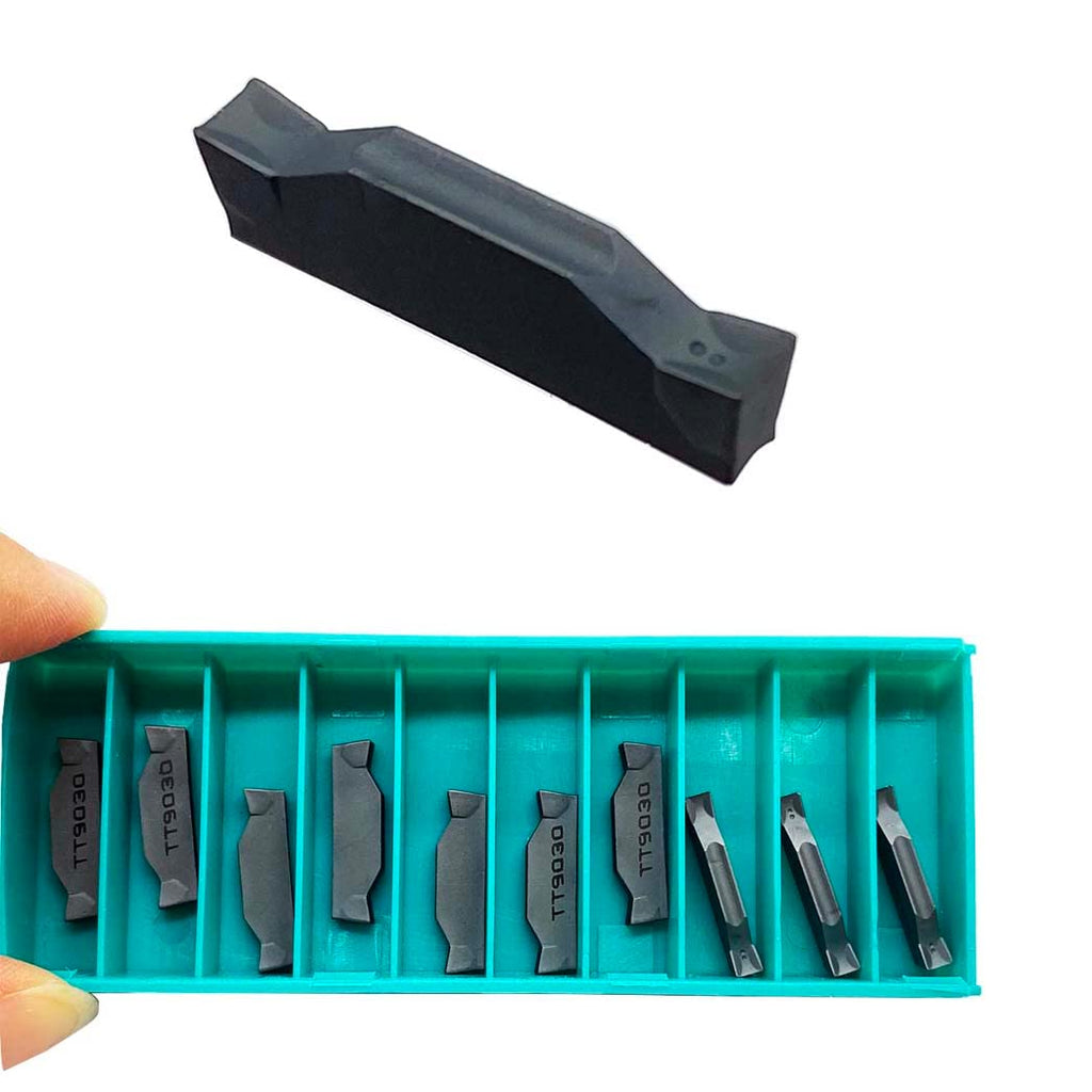 GBJ 10pcs TDC3 TT9030 3mm Wide Grooving and Cutting-Off Turning Inserts for Chip Breaking TDC for TTER1616/2020/2525 Tool Holders (TDC3 TT9030)