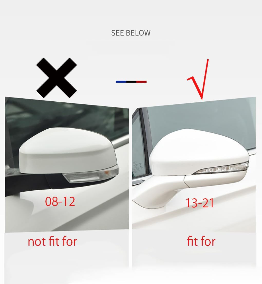 Right Passenger Side Car Mirror Cover Replacement Compatible With Ford Fusion 2016-2021 Rearview Mirror Cover（With Turn Signal Lights） (Silver Right With Lamp)