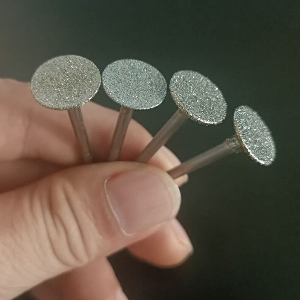 Luo ke 18 Pcs 1/8" Shank Assorted Shapes 100 Grit Diamond Burr Sets