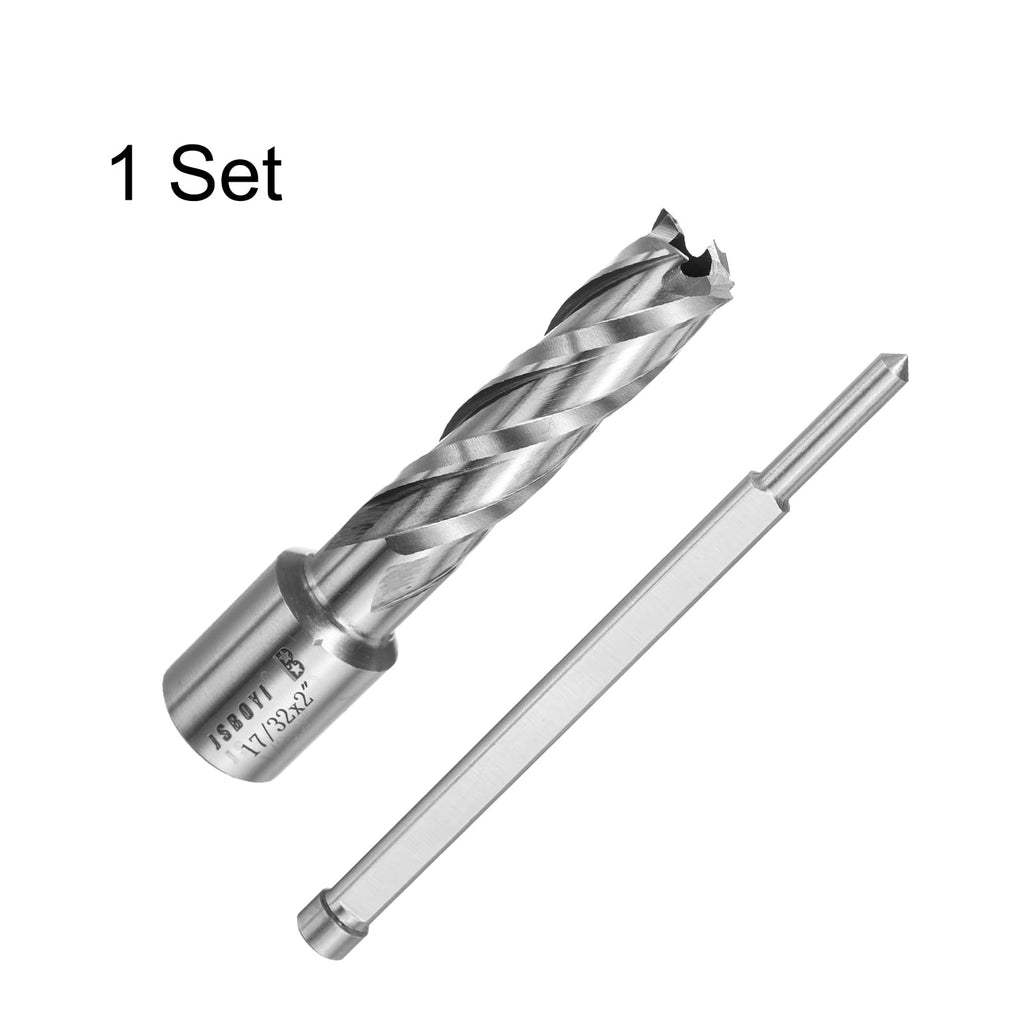 HARFINGTON Annular Cutter 17/32" Cutting Diameter Shank 3/4" with 2" Depth of Locating Pin M2 High-Speed Steel Drill Bit Annular Cutter for Standard Magnetic Drills Machine Tools Mills