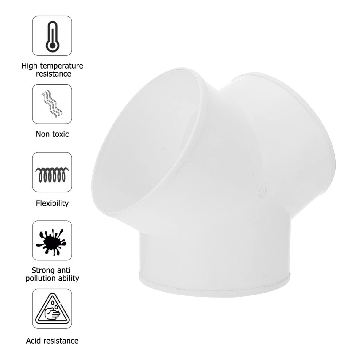 1pc Y-Shaped Tee Connection Exhaust Fan Splitter Y Adapter for Dryer Vent Duct Splitter 3 Way Duct Y Shape Duct Hose Exhaust Fan Supply White Air Conditioner Abs Take Over