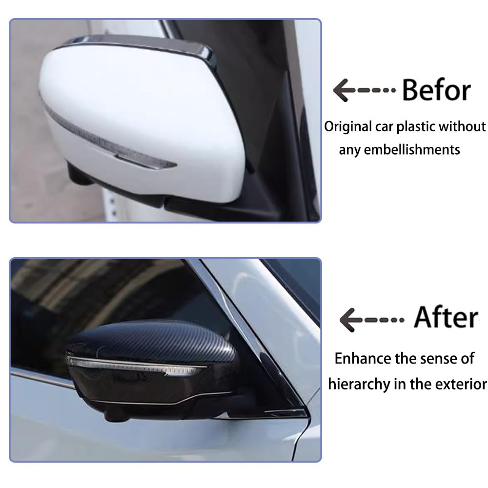ANUNFRRE Car Accessories Fit for Nissan Rogue 2014-2020 ABS (Carbon Fiber) Exterior Rearview Mirror Door Side Moulding Cover Trim 2PCS set（With Turn Signal）