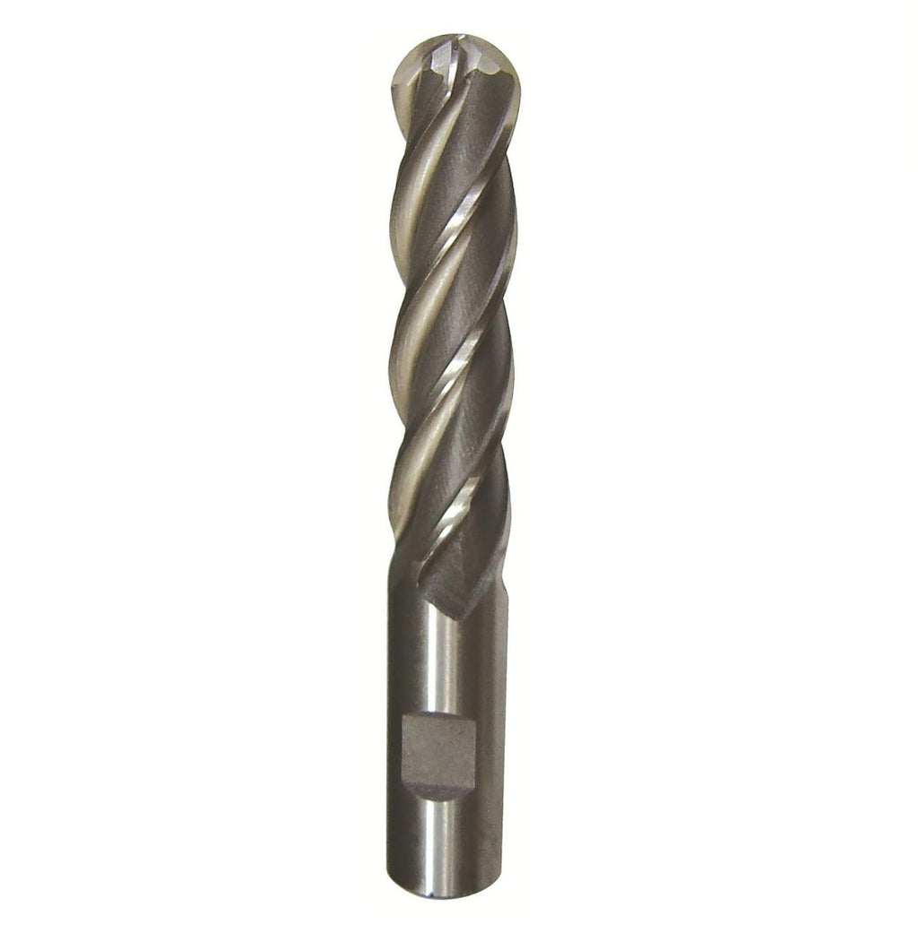 Drill America DWCF Series High-Speed Steel End Mill, Polished Finish, 4 Flute, Square End, 4" Cutting Length, 1 1/4" Cutting Diameter, 6-1/2" Length, 1" Shank (Pack of 1)