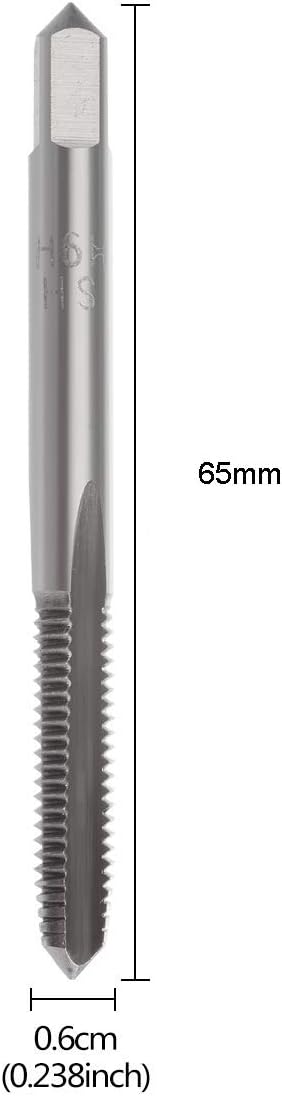 M6 x 1mm Tap Machine HSS Metric Right Hand Thread 3 Straight Flute Taps Taper and Plug (6Pcs)