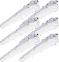 4FT LED Vapor Tight Lights 6Pack, 60/50/40W, 40/50/6500K Adjustable