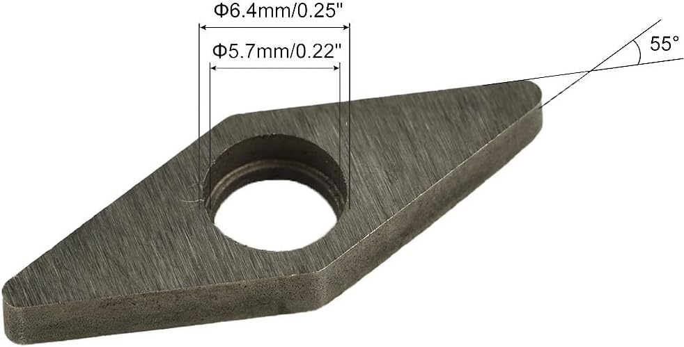 MV1603 Carbide Insert Shim Seats For VNMG160404/08/12/16 Turning Tool Holders, 35 Degree Bevel, 15 X 15 X 3.1 Mm, 10 Pack, Wear Resistance For Lathe Metalworking