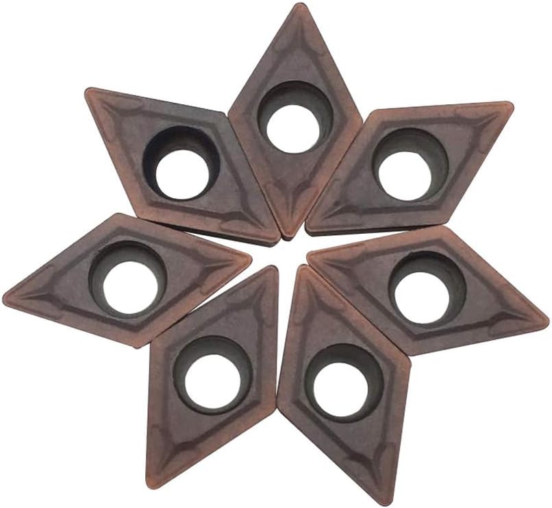 10pcs GBJ DCMT21.51 DCMT21.52 DCMT070204 Carbide Insert Lathe Turning inserts Turning Tool for SDJCR/L T Tool Holder (DCMT21.51(Bronze))