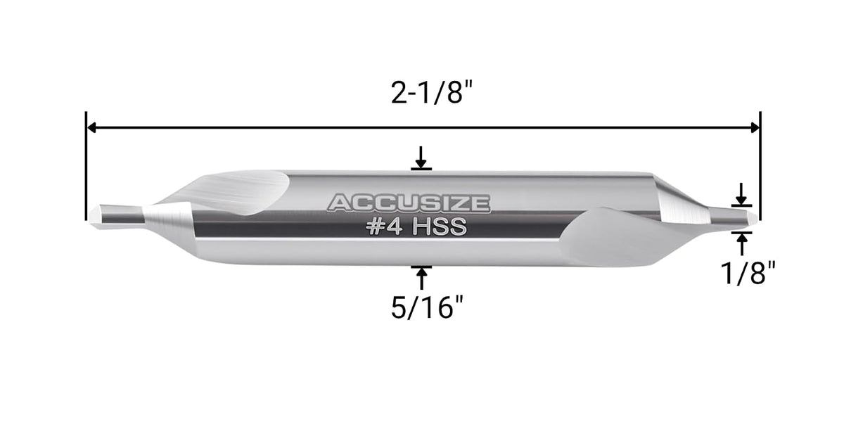Accusize #4 HSS Center Drill, 0530-0400x10