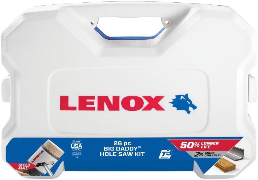 Lenox Tools Bi-Metal Speed Slot Hole Saw Kit with T3 Technology (26 Piece), Multicolor