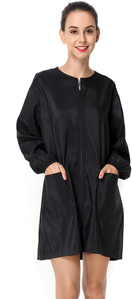 Polyester Professional Salon Smock Hair Stylist Jacket | Water-resistant Haircut Cape, Pet Grooming Workwear, Barber