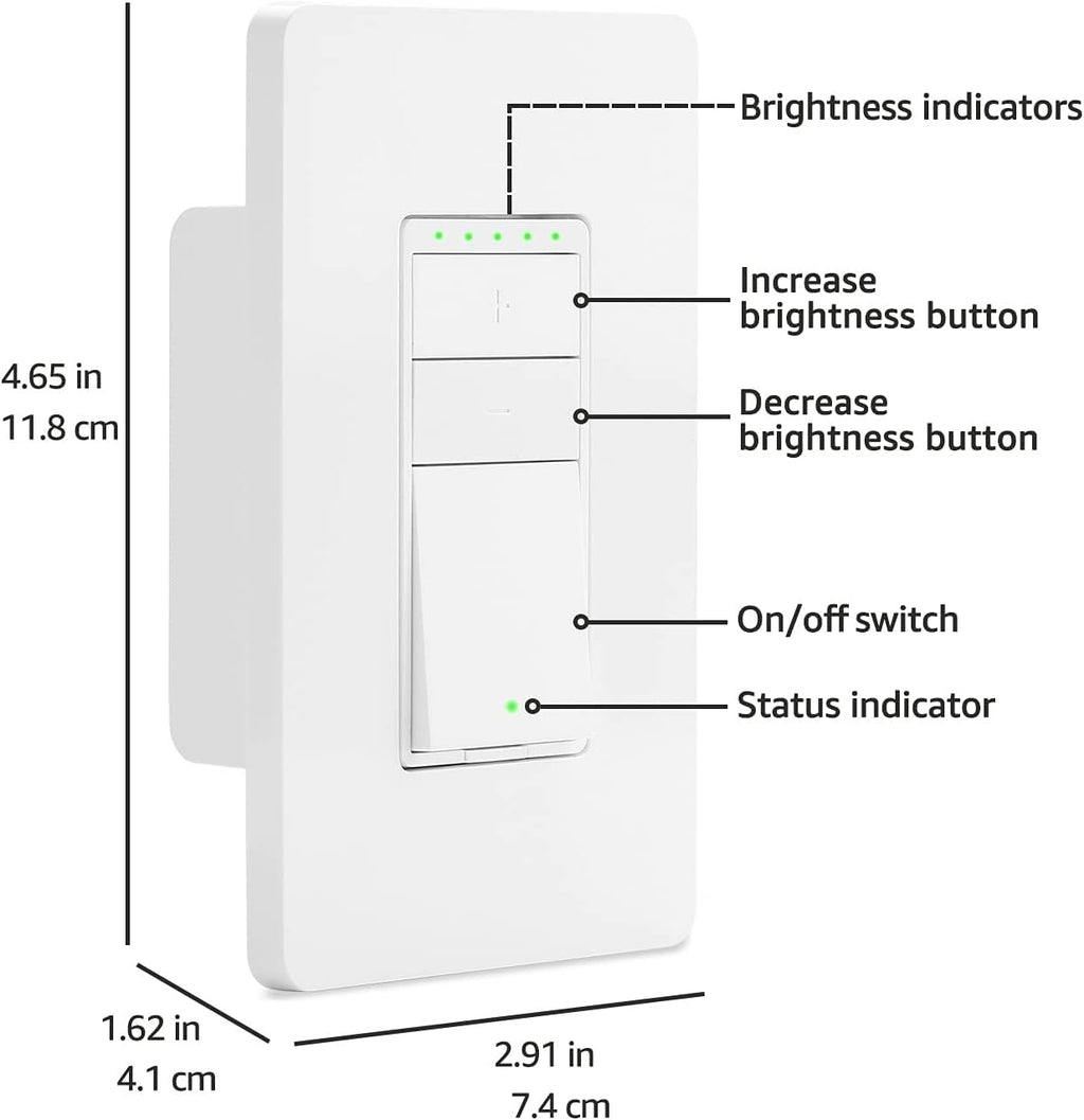 Smart Dimmer Switch, 3-Way, Works with Alexa Only