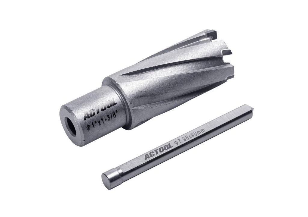 ACTOOL 1'' Diameter x 1-3/8'' Depth of Cut Carbide Tipped TCT ANNULAR Cutter with 3/4'' Weldon Shank