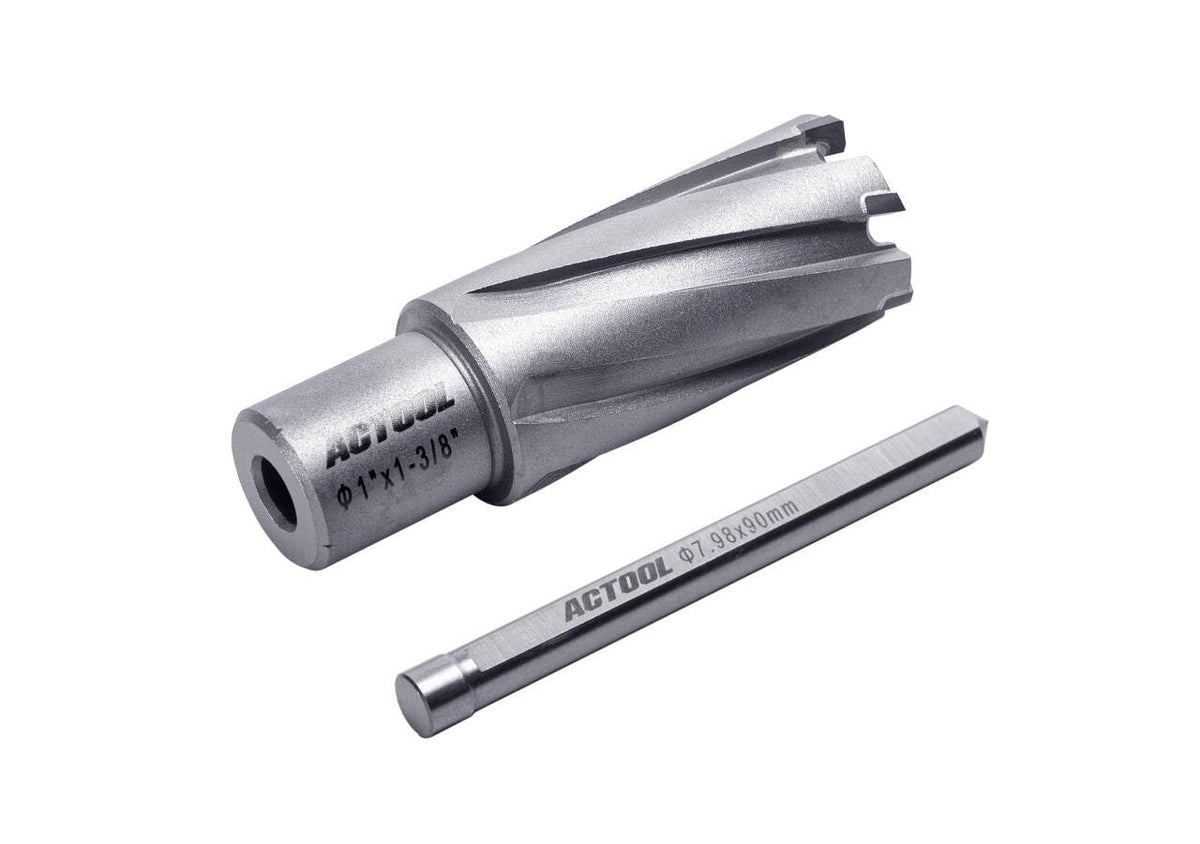ACTOOL 1'' Diameter x 1-3/8'' Depth of Cut Carbide Tipped TCT ANNULAR Cutter with 3/4'' Weldon Shank