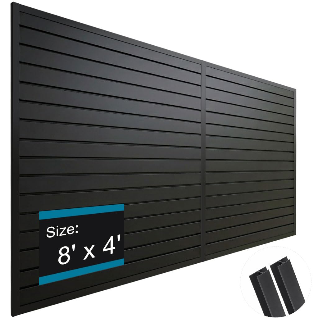 PVC Slat Wall Paneling 4x8 ft, Black Slatwall Panel for Storage