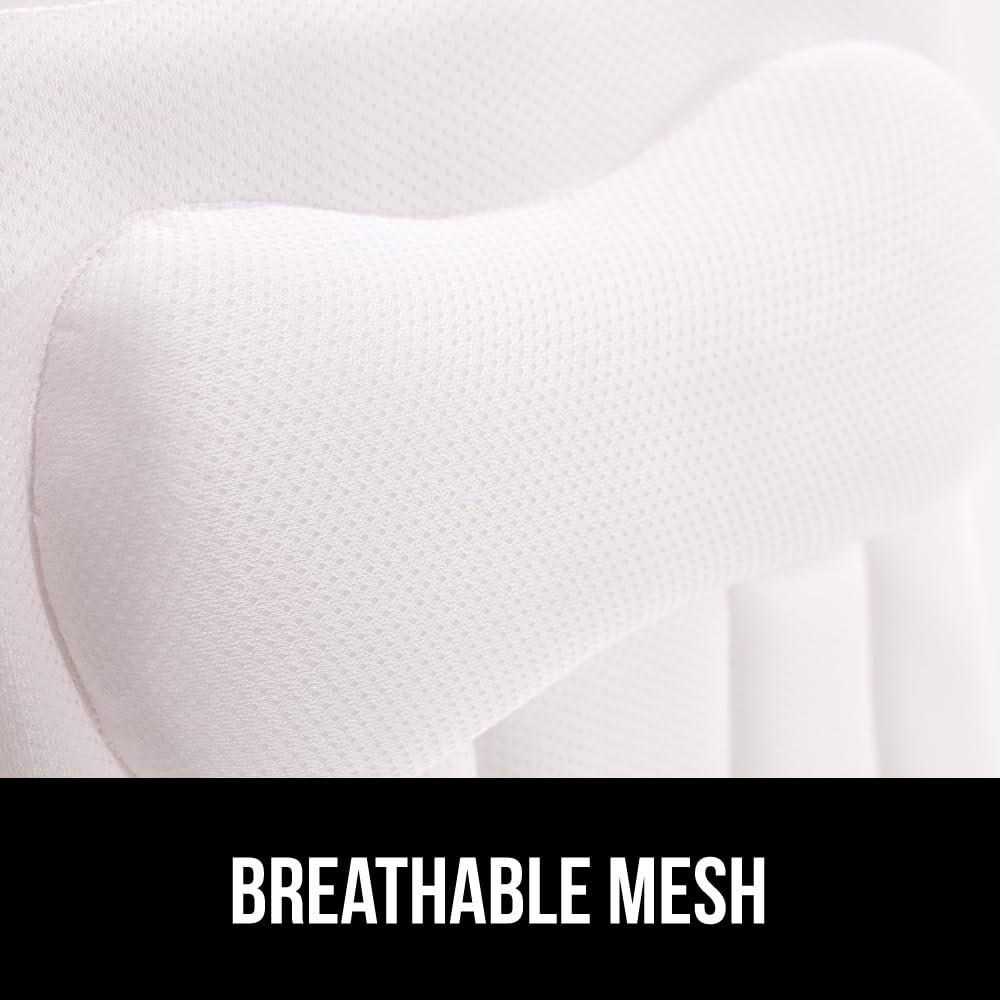 Bath Pillow for Tub, 6 Strong Suction Cups, 4D Mesh, White