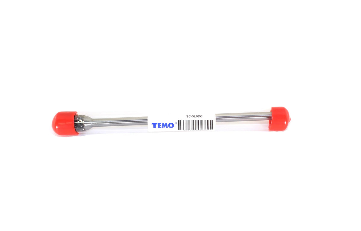 TEMO SC-5L6 Double Cut Carbide Burr File, 1/2" Cylinder Ball, 1/4x6" Shank