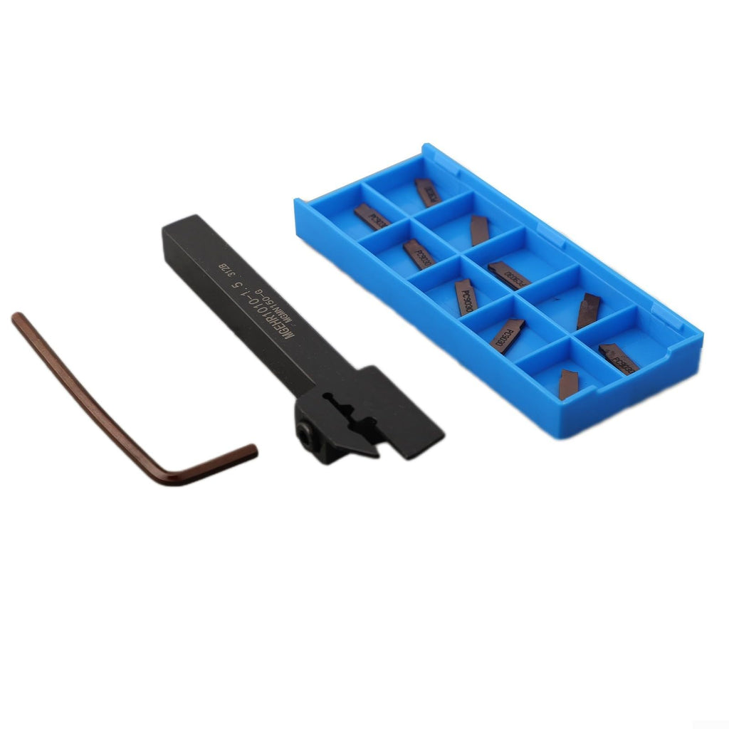 XNManaWork MGEHR1010-1.5 Grooving Tool Holder With MGMN150-G Inserts, 1.5mm Cut Width Alloy Steel Boring Bar For CNC Lathe Turning Aluminum Copper Non-Ferrous Metal Machining